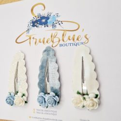 Azure shimmer lace rise clip set Azure shimmer lace rise clip set