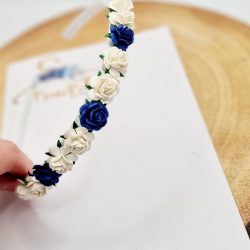 Azure navy rose & ivory flower headband Azure navy rose & ivory flower headband