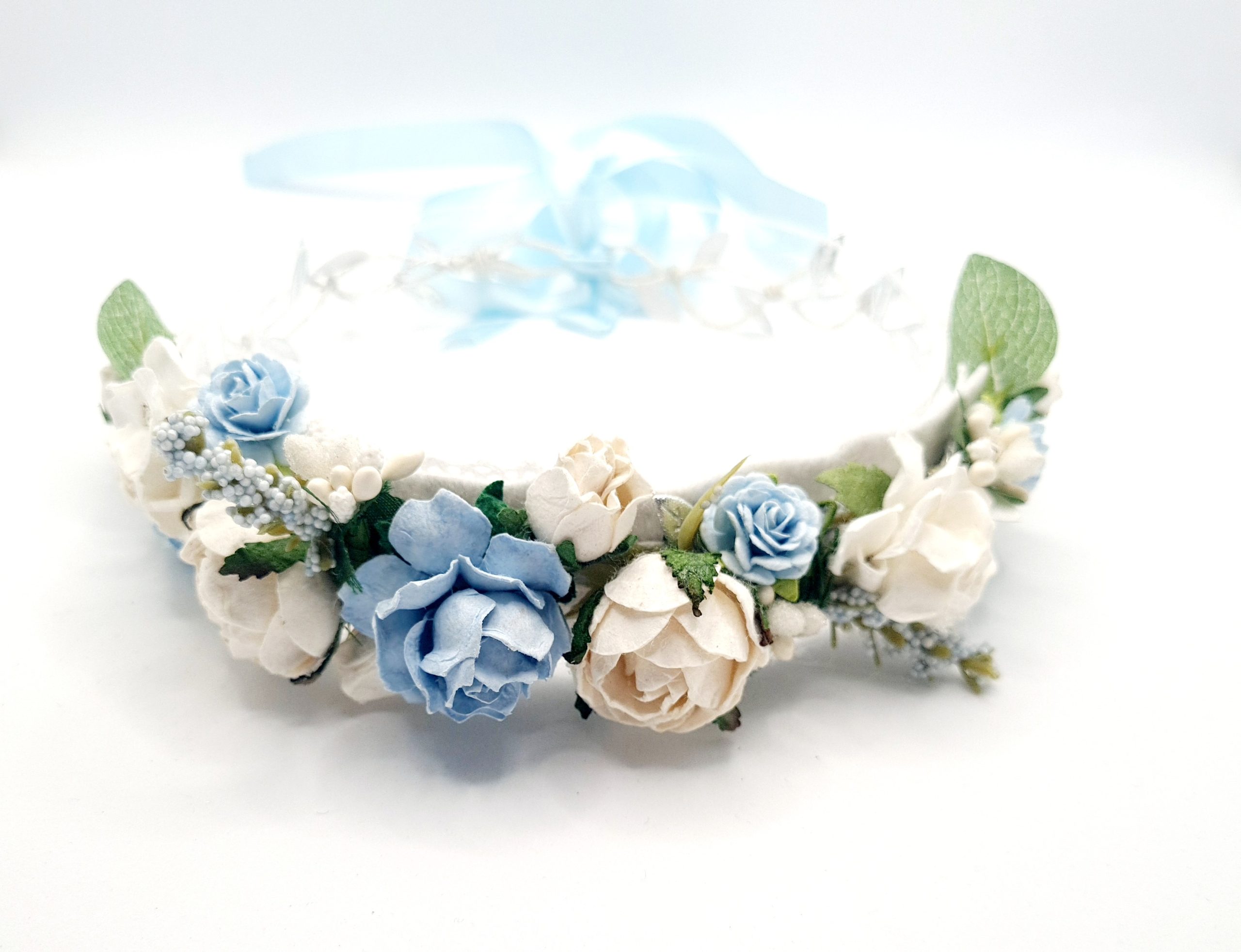 Azure rose & peony flower crown size 2.young child ages (4-11) Azure rose & peony flower crown