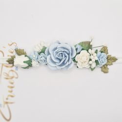 Azure blue Chelsea flower nylon headband Azure blue Chelsea flower nylon headband