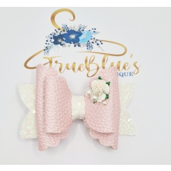 Zaria Rose Pearl Hair Bow 3.5inch