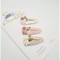 Zaria  Rose Pink Pearl Clip Set