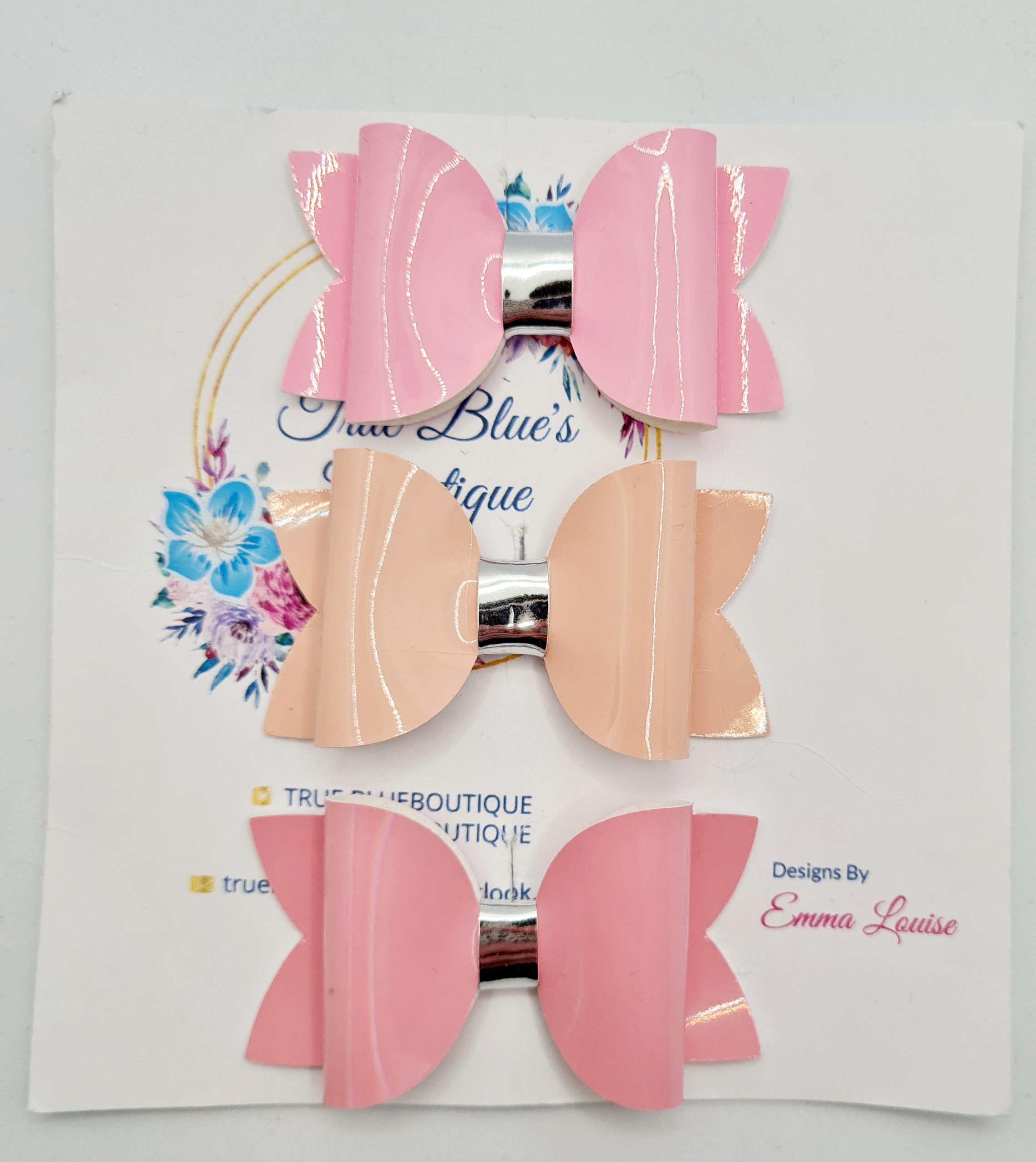 20220112_200842 Glossy pink & peach 2.5-inch bow set