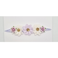 Violet lilac felt daisy rose nylon hairband