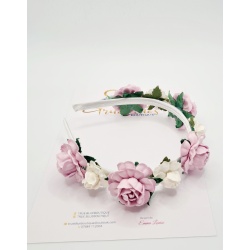 Violet lilac tea rose headband