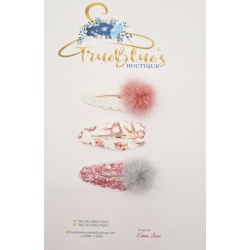 20220208_153135 Bunny tails pink & white clip set , approx. 6cm