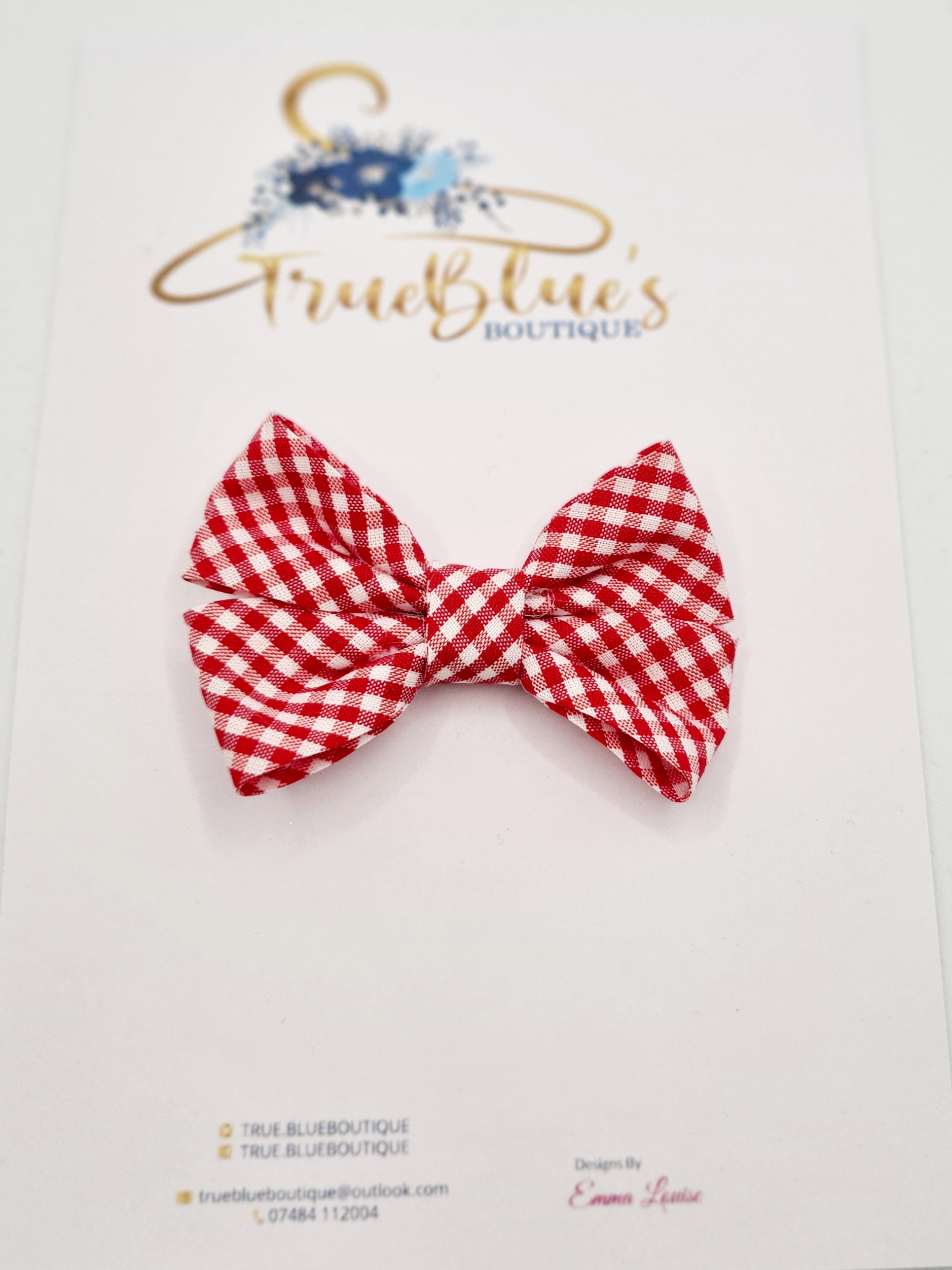 20220309_104322 School gingham red 2.5 inch bow
