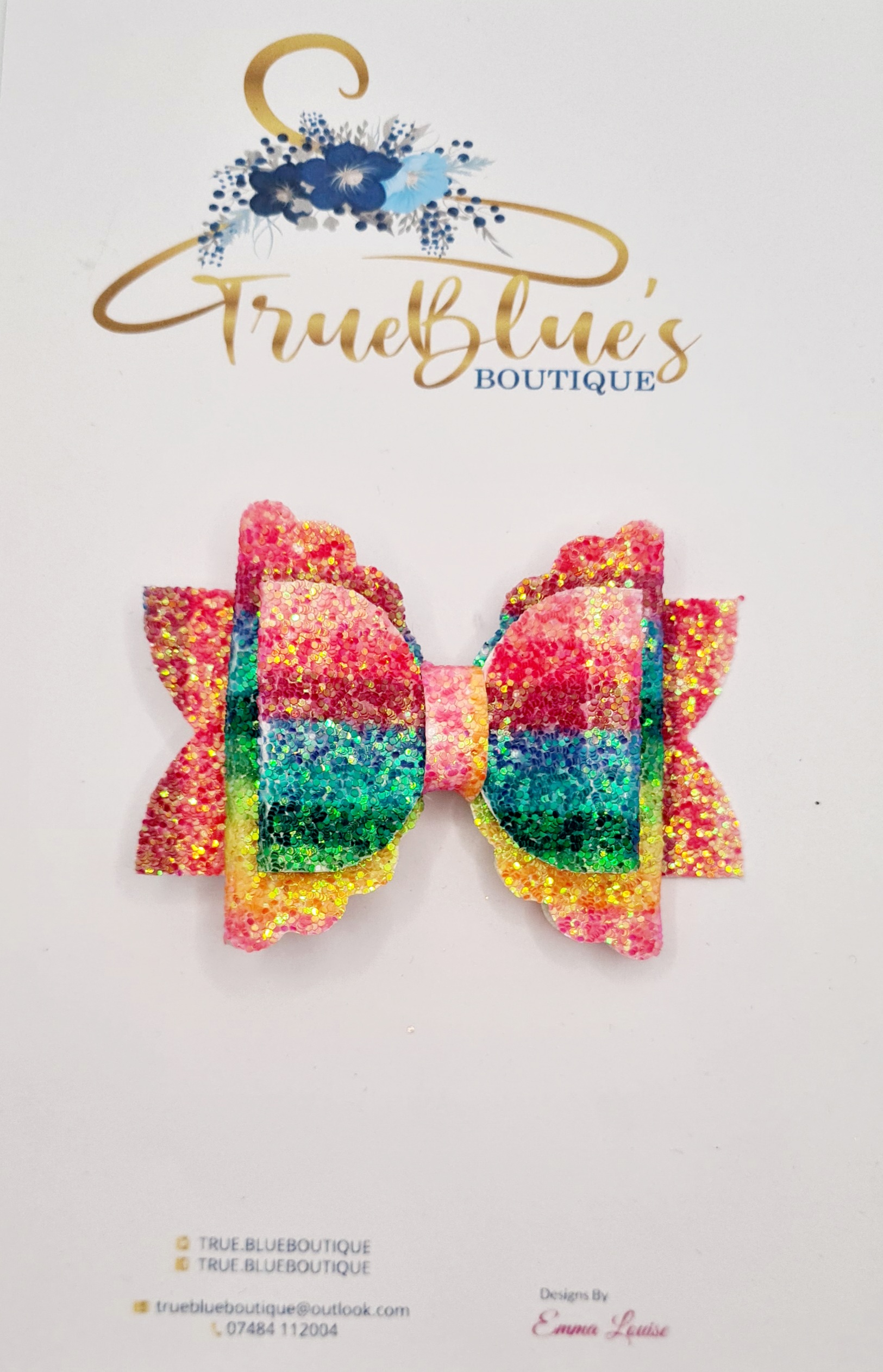 Bright Rainbow 3.5 inch bow