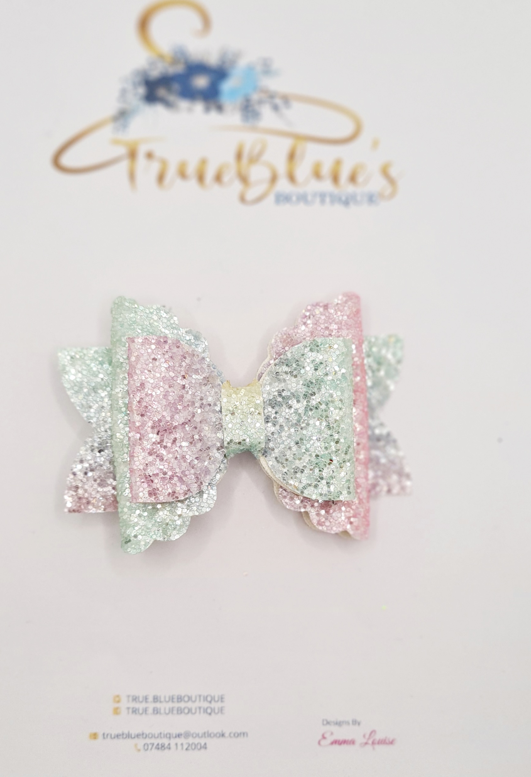 Pastel shimmer 3.5 inch bow