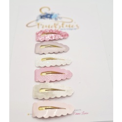 Tones of Lilac bow fringe clips ,approx. 3-4 cm