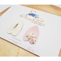 Rosie rose heart clip set approx 6cm