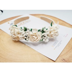 20220407_161527 Snow drop cottage rose & pearl headband