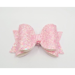 Fairy pink glitter 3.5 inch bow