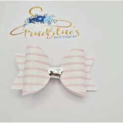 Candy pink stripes 3.5 inch bow