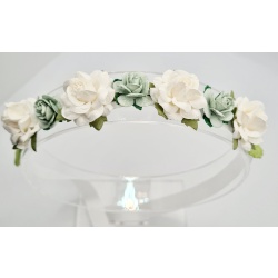 Esmeralda sage & white wanderlust rose bun wrap