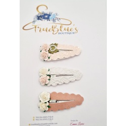 20220730_141125 Pink mist glitter lace clip set approx 6cm