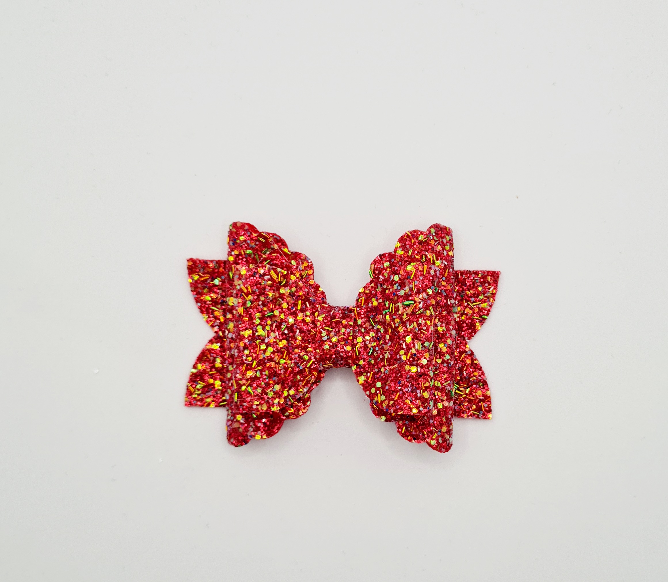 Bonfire red glitter 3.5 inch bow