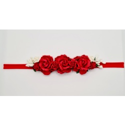 Roisin cottage red rose nylon hairband