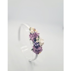 Violet plum modern rose hair headband