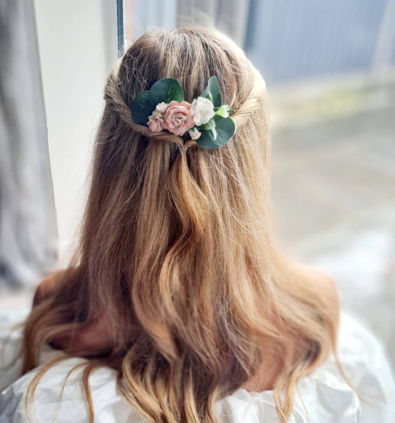Blush Cottage Rose Hair Comb